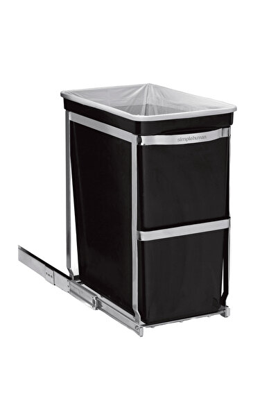 Simplehuman Coș de gunoi încorporat, Simplehuman, Coș culisant, 30 litri, negru