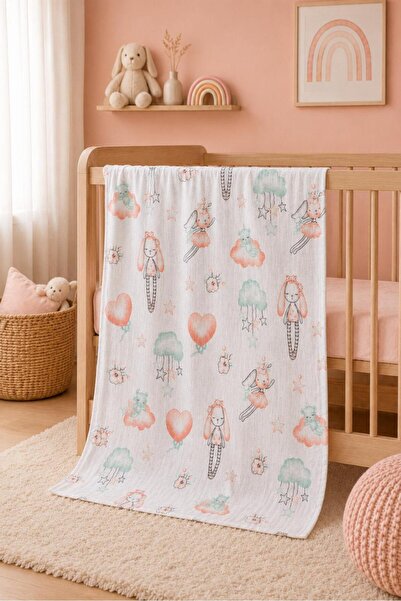 Lakoren Çok Amaçlı Müslin Örtü / %100 Pamuk / Özel Dikim/ İki Katlı/75x80 Cm