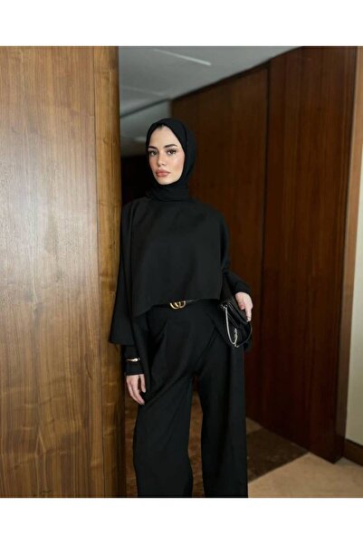 MrGül Collection Kadın Cool Premium Pelerinli Tulum Takım