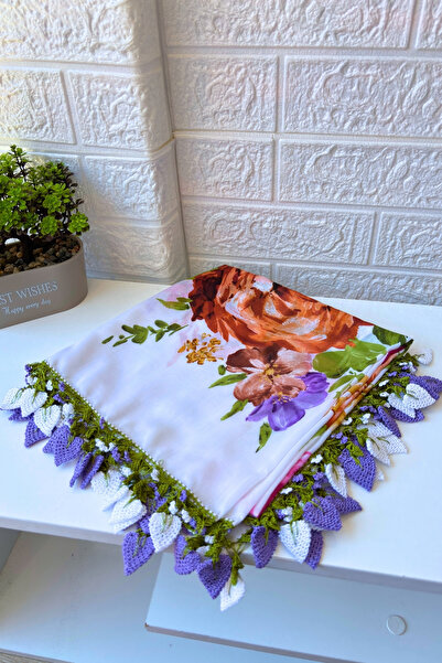 REYYAN Handmade Written and Embroidered Scarf, Cheesecloth, Gift, Dowry Box