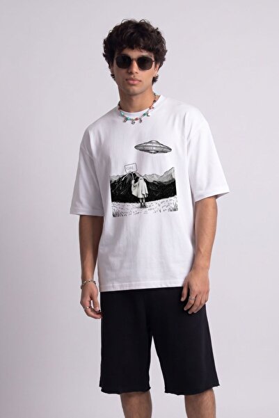 gothamvibes Take Me Oversize Beyaz T-Shirt