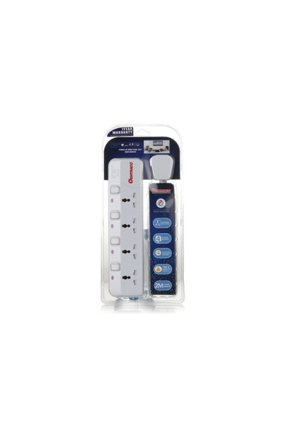 Oshtraco 4way extension 2m with 1 type-C PD18W port & 10W 2 USB-A charging port