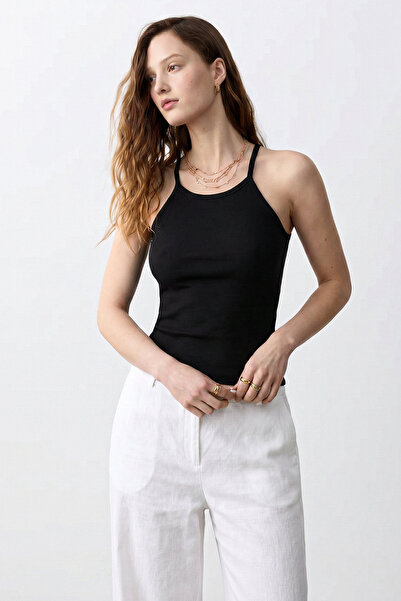 silver&fashion Thin Strap Crop Tank Top