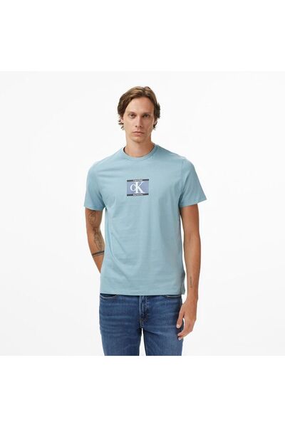Calvin Klein Mavi Erkek Tshirt-XL - MAVİ