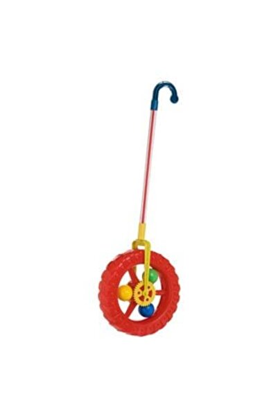 OEM Roată de împins din plastic roșu cu mâner Ø24 x 74 cm