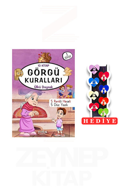 Yuva Yayınları 1.Sınıf Görgü Kuralları 10 Kitap Set (8'li Kalp Ayraç Hediye),
