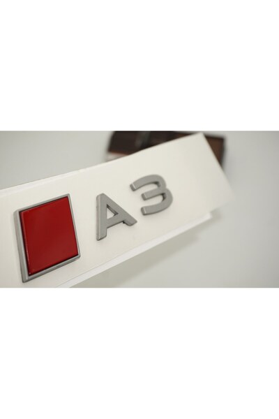 DK Tuning A3 2025+ Bagaj Gümüş Kırmızı Yazı Logo Arma Audi İle Uyumlu