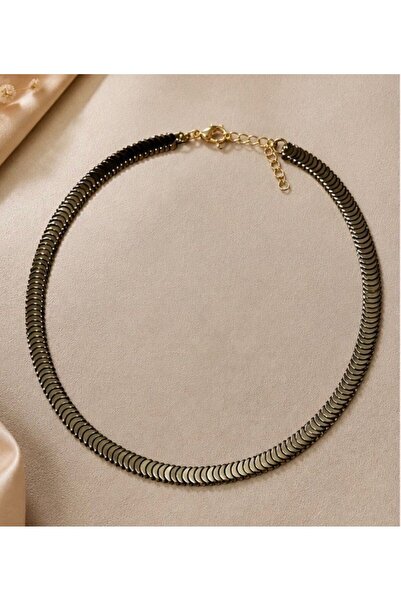 KARE ACCESORIES Minimalist Hematite Natural Stone Necklace
