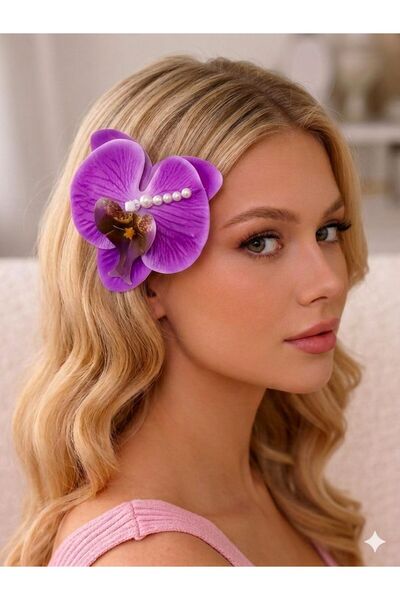 YoncaBiju Aloha Orchid Flower Pearl Detailed Pens Buckle