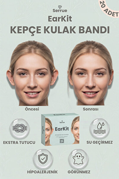 Serrue EarKit Kepçe Kulak Bandı, Ekstra Tutucu, 7 Güne Kadar, Suya Dayanıklı,...