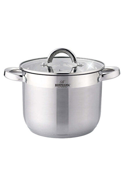Bohmann Oala din inox cu capac 7 L , 22x16cm, capac sticla termorezistent, co...