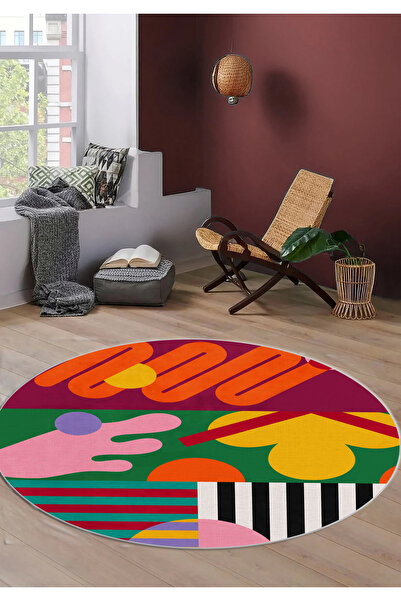 Hülya Home Salon Halısı Mutfak halısı Yolluk Geometrik İskandinav Eskitmeli D...