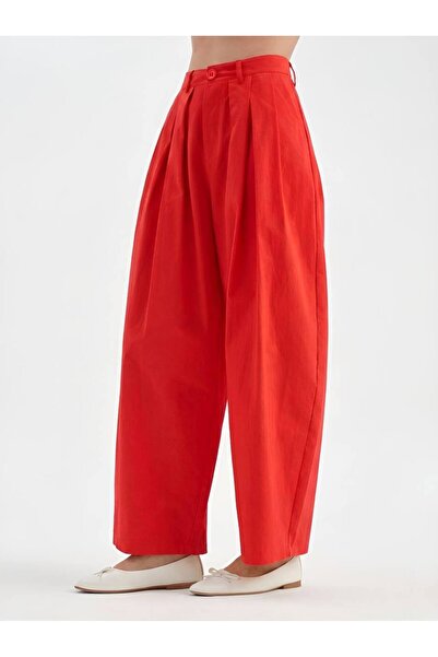 tw3 Women's 100% Cotton Balloon Fit Design Trousers with Pleated Detail on th...