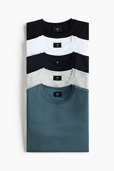 H&M 5'li Slim Fit Tişört