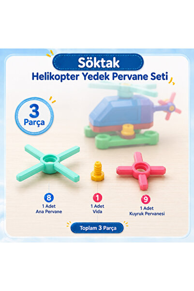 antiola Söktak Helikopter Yedek Pervane Seti, 1' er adet Büyük ve Küçük Perva...