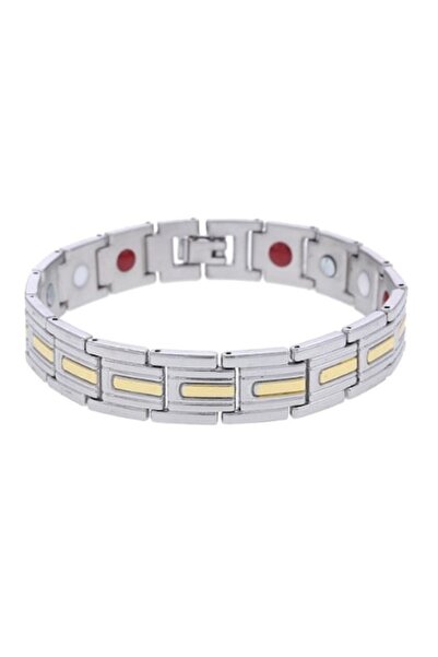 CRM Brățară bărbătească, MagneticEnergy, CRM, reglabilă, argintiu/auriu, 21 cm