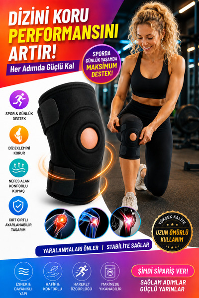 TUMKE Medical Diz Korsesi Patella Menisküs Destekli Çapraz Bağ Ağrısı İçin Ayarlanabilir Sporcu Dizlik