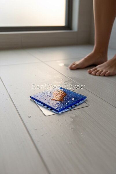 RENK YAPI RÜYASI Cam Banyo Gideri Kapatıcısı10*10 Dekoratif Süzgeç Kapağı, Ca...