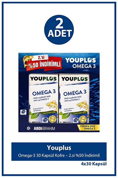 Youplus Omega-3 30 Capsules Kofre – 2Nd One 50% X2