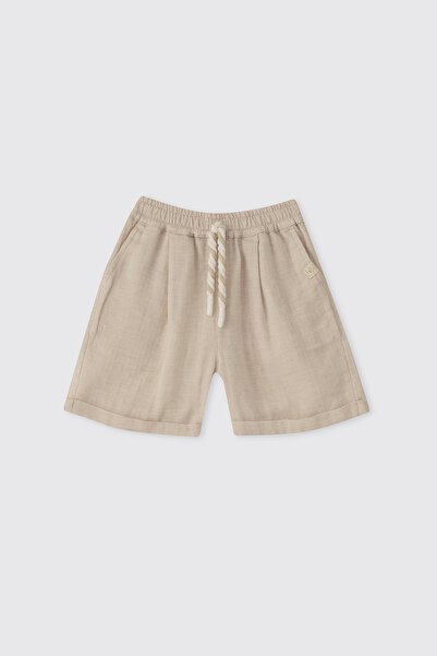 Panço Baby Boy Beige Muslin Shorts