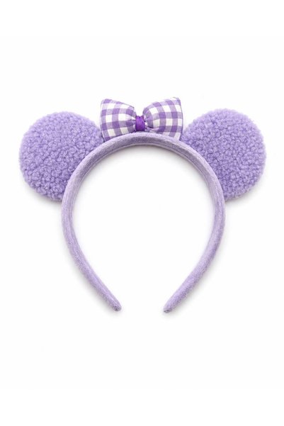 MD Moda Accessories Plush Eared Plaid Bow Detailed Crown