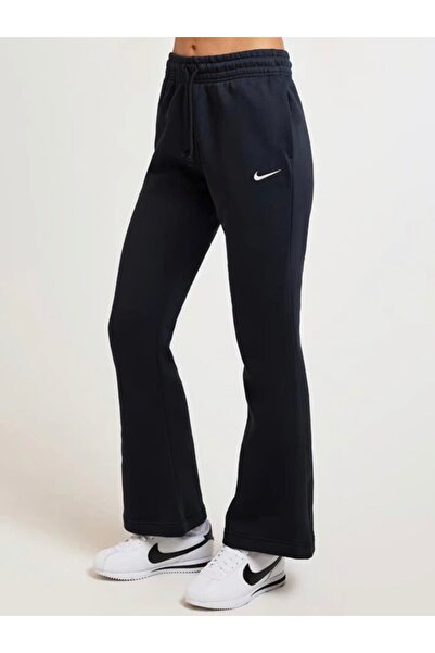 Nike Sportswear Phoenix Fleece Mid-Rise Flared Kışlık Siyah Kadın Eşofman Altı