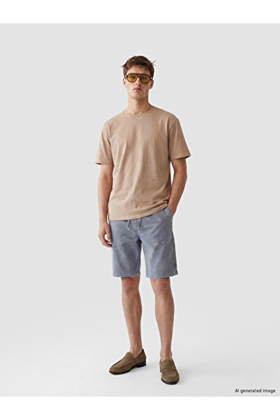 LC Waikiki Rmz Gi̇yi̇m Farkiyla Standard Fit Waist Drawstring Men's Jean Shorts