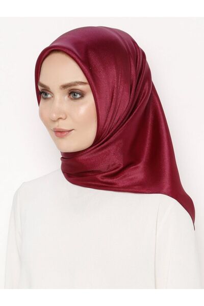 ALLURİNG THE BETTER ONE Ebruli Düz Renk Eşarp - Kristal-bordo-3