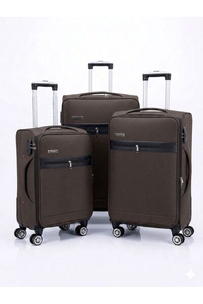 DAY BY DAY Canvas Luggage Three Piece Set with Locks and 360 Flexible Wheels ...