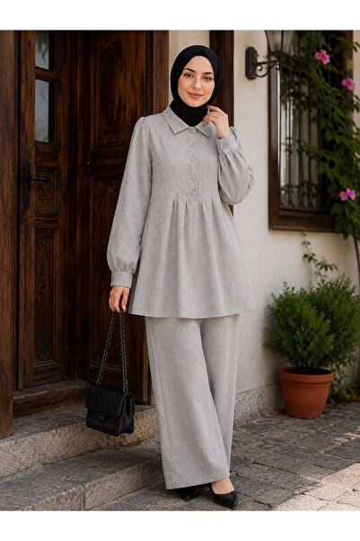 asyadabutik Women's Mevlana Tunic Linen Fabric Double Set