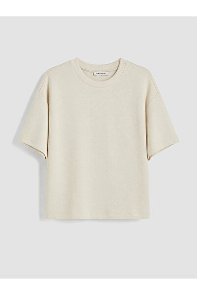 LC Waikiki Beige Oversize Soft Touch Women's T-Shirt