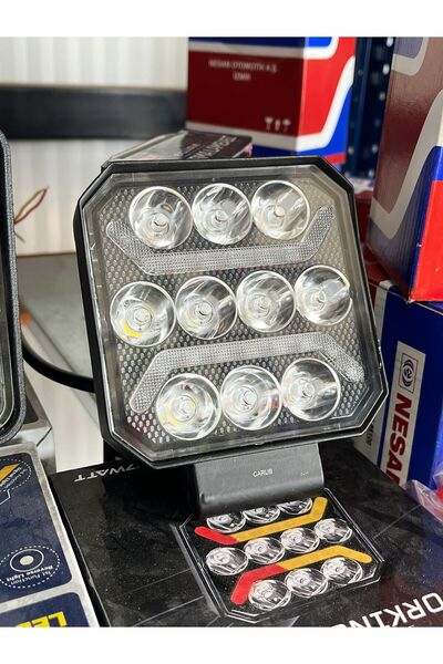 ALP CENGİZ OTOMOTİV 12-24V Çalışma Lambası Kare 10 Led 27W 3 Fonksiyonlu 110x...