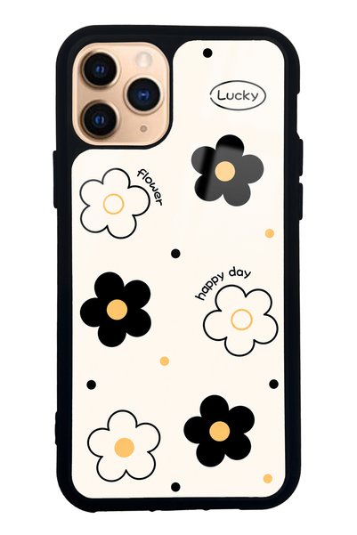 Spoyi iPhone 11 Pro White Glossy Phone Case with Lucky Happy Day Design