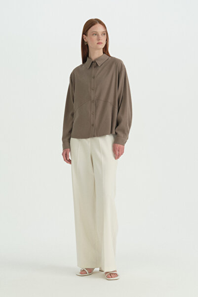 Nihan Front Cut Shirt - Mink