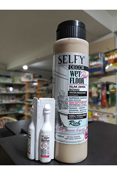 Rich Selfy Islak Zemin Boyası 500ml ANTİK KAHVE + 2 Adet Katalizör (SET FİYATI)
