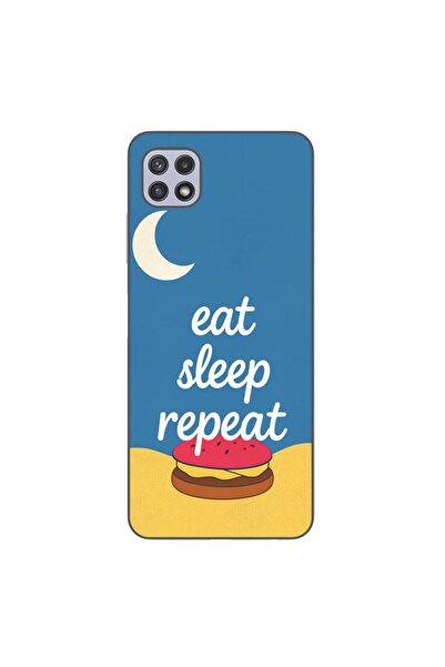 OEM Husa compatibila cu Samsung Galaxy A22 5G Silicon Gel Tpu Model Eat Sleep...