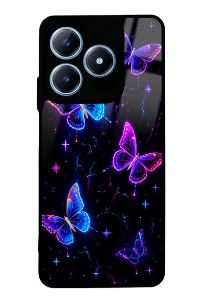 Spoyi Realme C63 Neon Butterfly Dream Design Glossy Phone Case