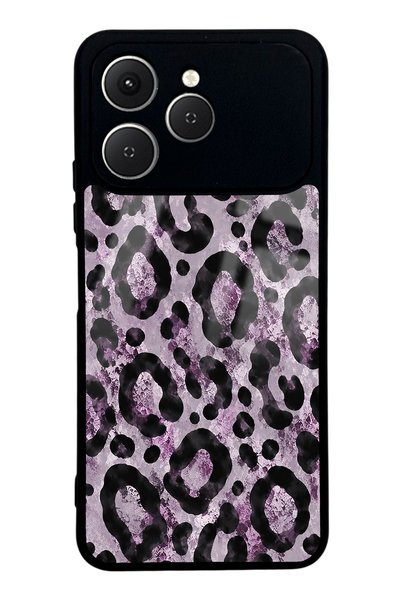Spoyi Tecno Spark 40 Soft Lilac Leopard Design Glossy Phone Case