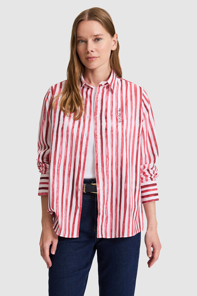U.S. Polo Assn. Kadın Vişne Uzun Kollu Gömlek 50320158-VR223