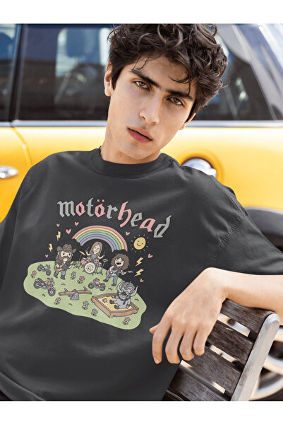 buzagi tasarım ürünleri Motörhead Unisex Oversize Black T-Shirt