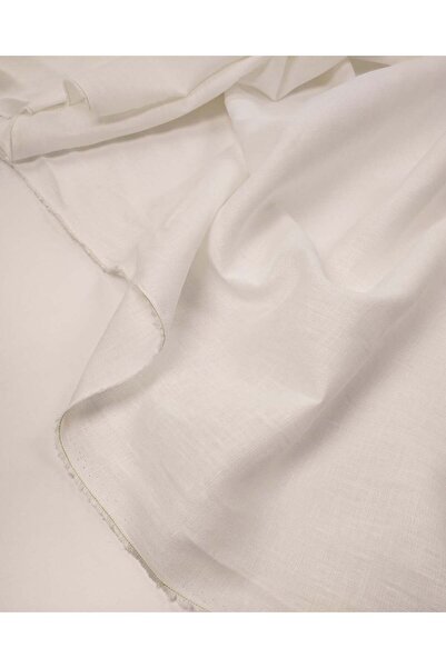 Kumaş Parça Snow White 100% Linen Fabric with Natural Texture for Dresses, Tr...