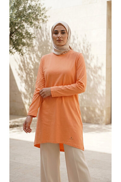 Plistre 2305_Women's Crew Neck Long Sleeve Single Jersey Tunic 100% Cotton