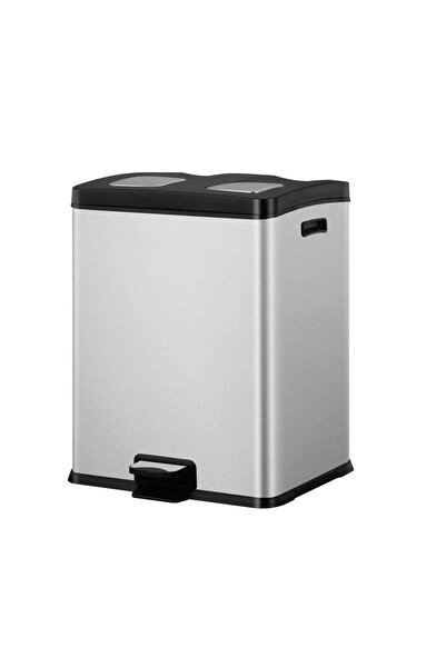 EKO Coș de gunoi cu pedală, EKO, Rejoice, 30+30 L, 2 compartimente, inox