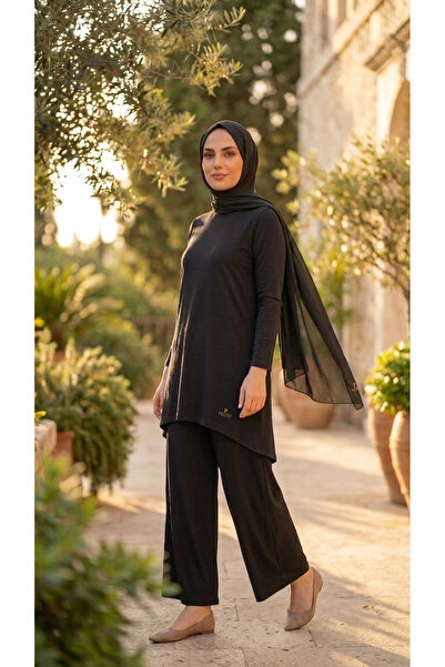 Plistre 2305_Women's Crew Neck Long Sleeve Single Jersey Tunic 100% Cotton
