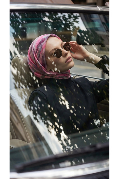 LuvenSara Luven Sara Esinti Patterned Scarf Fuchsia