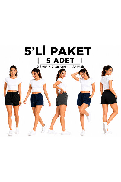 Isıl Termal | Set od 5 komada ženskih kratkih hlača 2 CRNE 2 MORNARSKO PLAVE ...