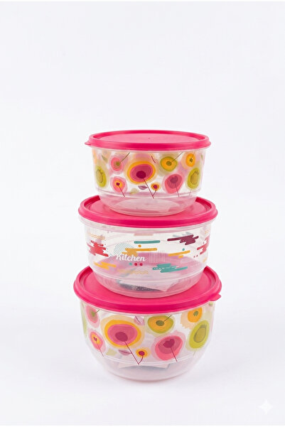 Mira Home Set de recipiente rotunde din plastic pentru depozitarea alimentelo...
