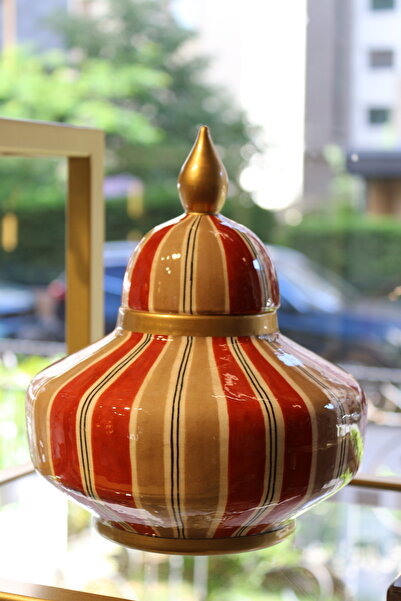 tuan design Bej Kiremit El Boyaması Küp 15 cm