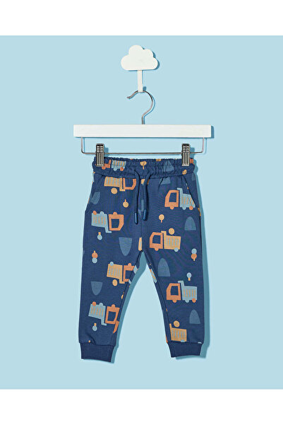 REDTAG Infant Boys Navy Vehicle Print Active Joggers