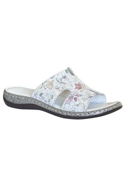 CEX 26Y Nbl14 White Women's Genuine Leather Daily Slippers